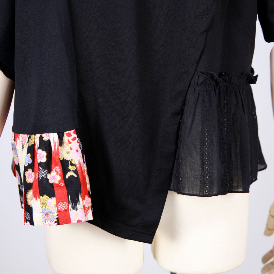 [One-of-a-kind item] TKg Vertical Stripes Japanese Pattern Diagonal Top