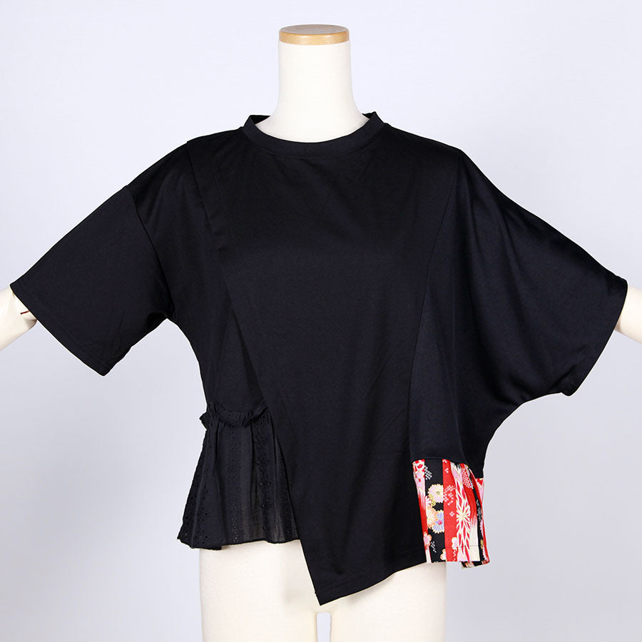 [One-of-a-kind item] TKg Vertical Stripes Japanese Pattern Diagonal Top