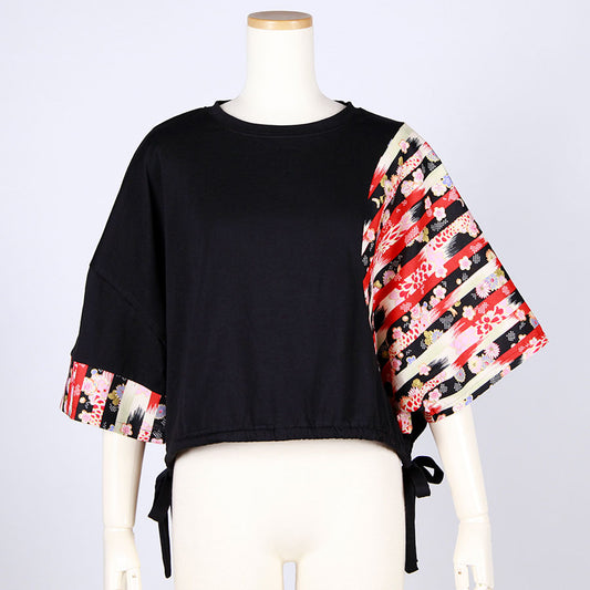 [One-of-a-kind item] TKg Vertical Stripes Japanese Pattern Hem Top