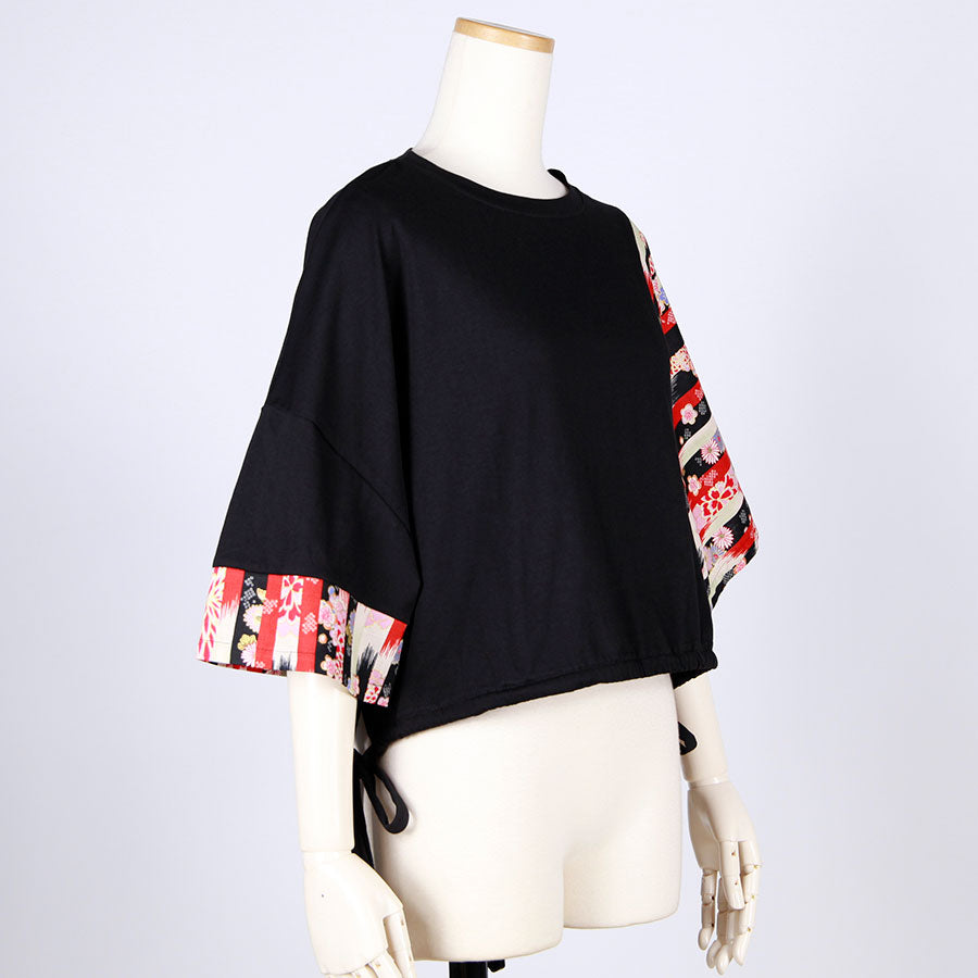 [One-of-a-kind item] TKg Vertical Stripes Japanese Pattern Hem Top