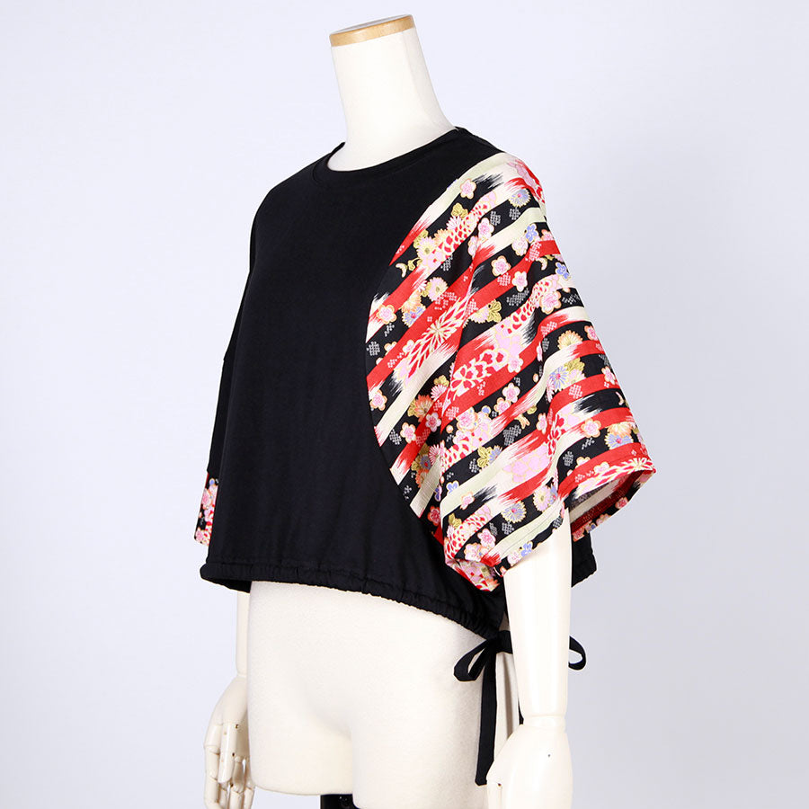 [One-of-a-kind item] TKg Vertical Stripes Japanese Pattern Hem Top