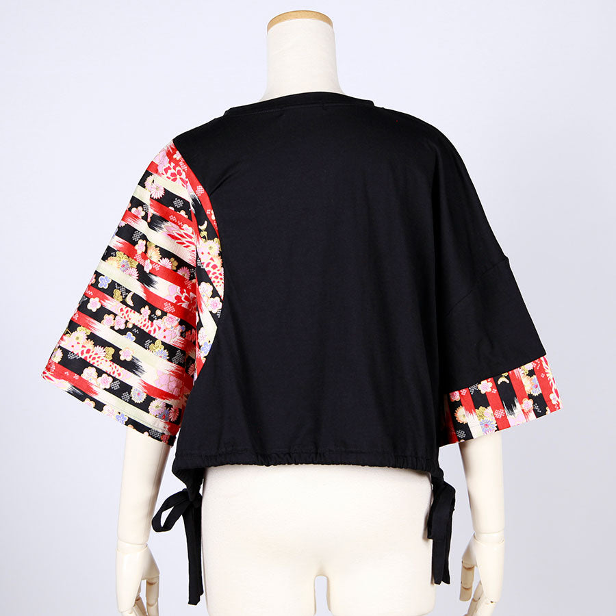 [One-of-a-kind item] TKg Vertical Stripes Japanese Pattern Hem Top