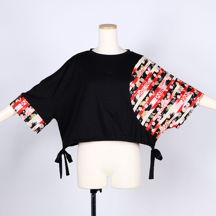 [One-of-a-kind item] TKg Vertical Stripes Japanese Pattern Hem Top