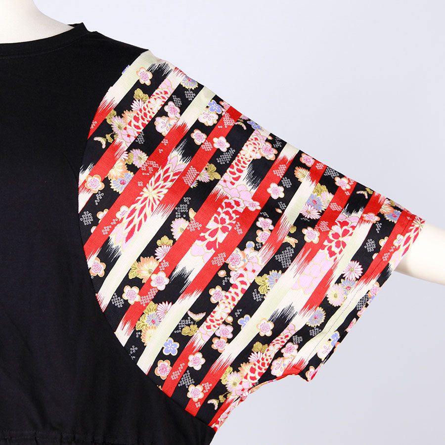 [One-of-a-kind item] TKg Vertical Stripes Japanese Pattern Hem Top
