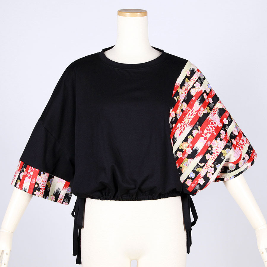 [One-of-a-kind item] TKg Vertical Stripes Japanese Pattern Hem Top
