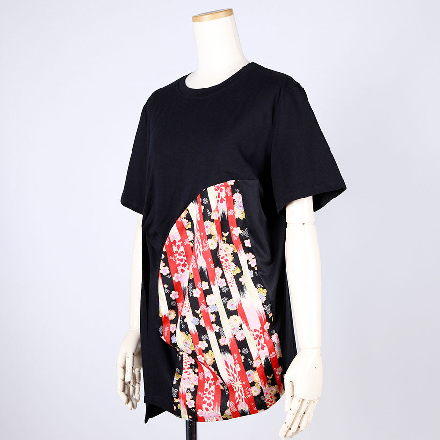 [One-of-a-kind item] TKg Vertical Stripes Japanese pattern Slit Top