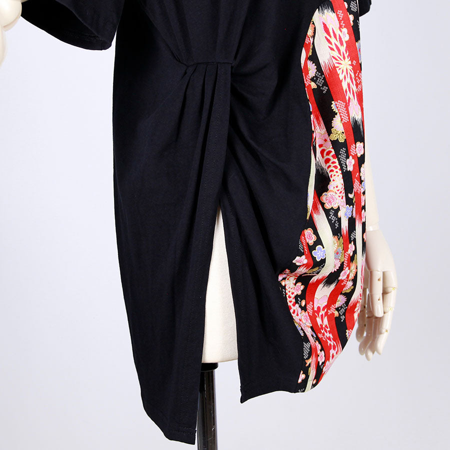 [One-of-a-kind item] TKg Vertical Stripes Japanese pattern Slit Top