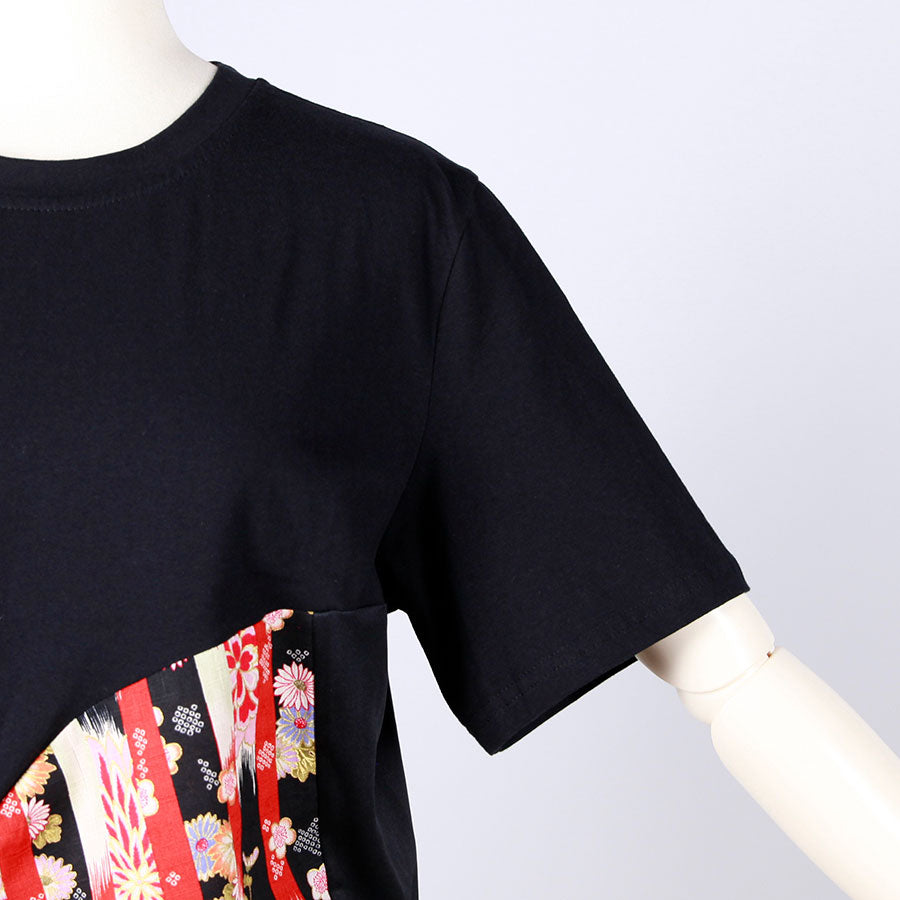[One-of-a-kind item] TKg Vertical Stripes Japanese pattern Slit Top