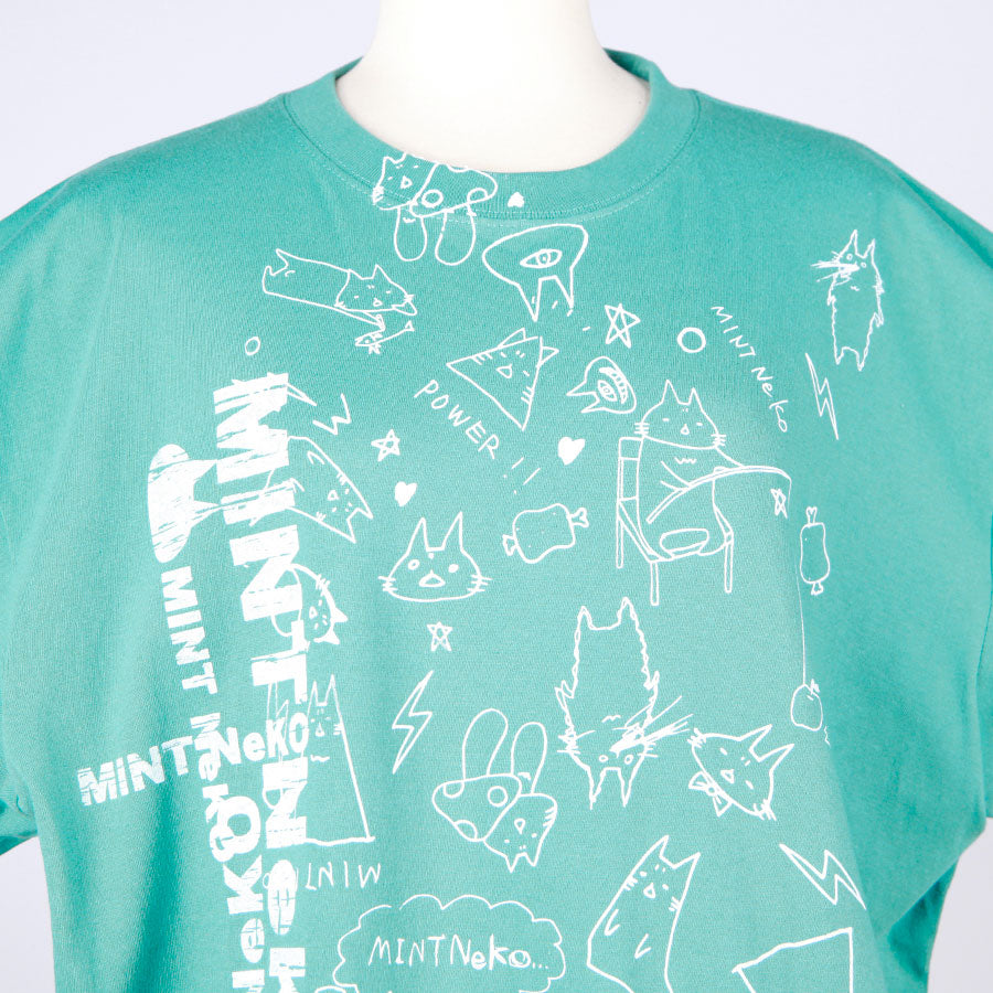 MINT NeKO ハンドプリントネコミミカットソー C