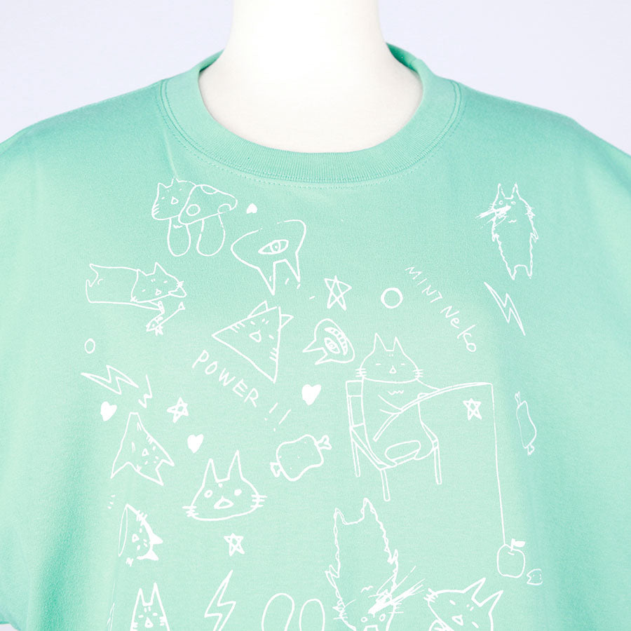 MINT NeKO ハンドプリントネコミミカットソー D