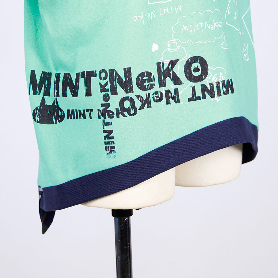 MINT NeKO ハンドプリントネコミミカットソー D