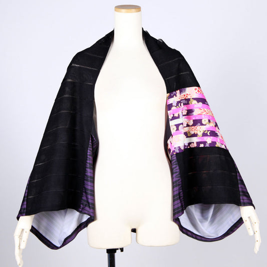 [One-of-a-kind item] TKg Vertical Stripes Japanese Pattern Cylindrical Haori