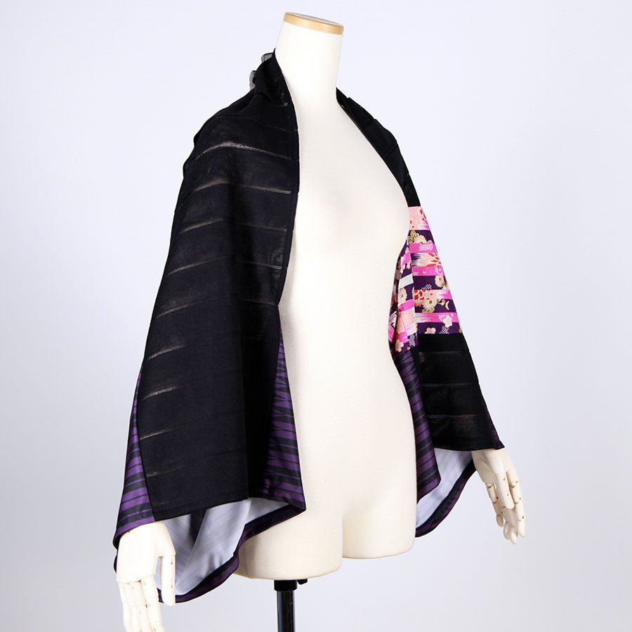 [One-of-a-kind item] TKg Vertical Stripes Japanese Pattern Cylindrical Haori