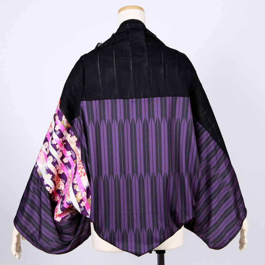 [One-of-a-kind item] TKg Vertical Stripes Japanese Pattern Cylindrical Haori
