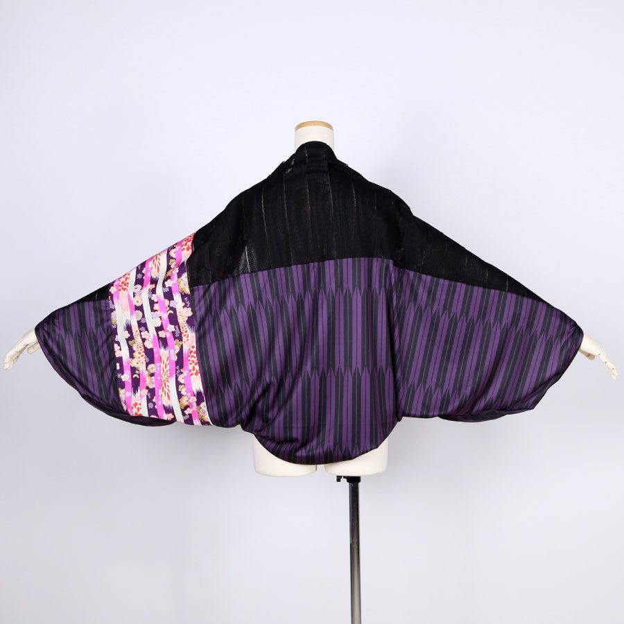 [One-of-a-kind item] TKg Vertical Stripes Japanese Pattern Cylindrical Haori