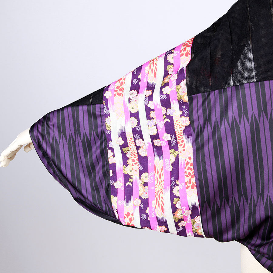 [One-of-a-kind item] TKg Vertical Stripes Japanese Pattern Cylindrical Haori