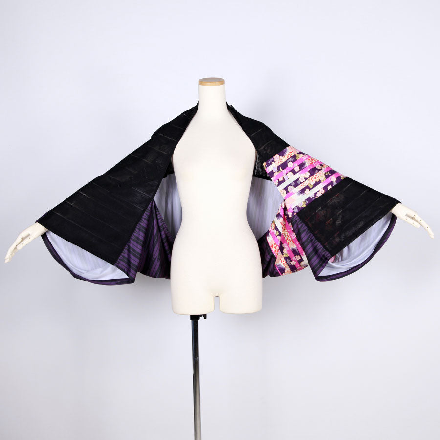 [One-of-a-kind item] TKg Vertical Stripes Japanese Pattern Cylindrical Haori