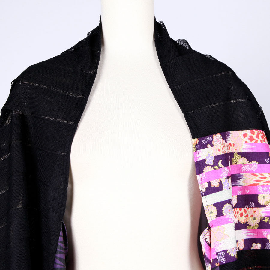 [One-of-a-kind item] TKg Vertical Stripes Japanese Pattern Cylindrical Haori