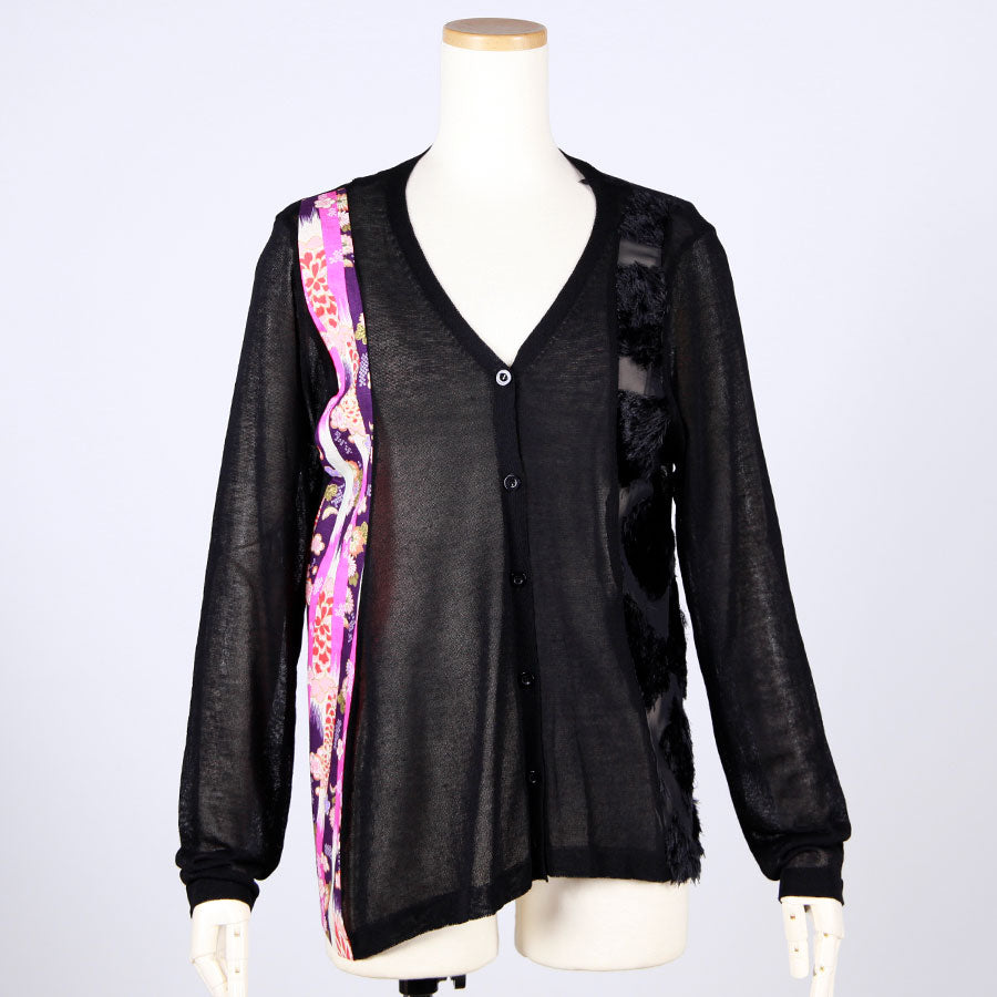 [One-of-a-kind item] TKg Vertical Stripes Japanese Pattern Thin Cardigan