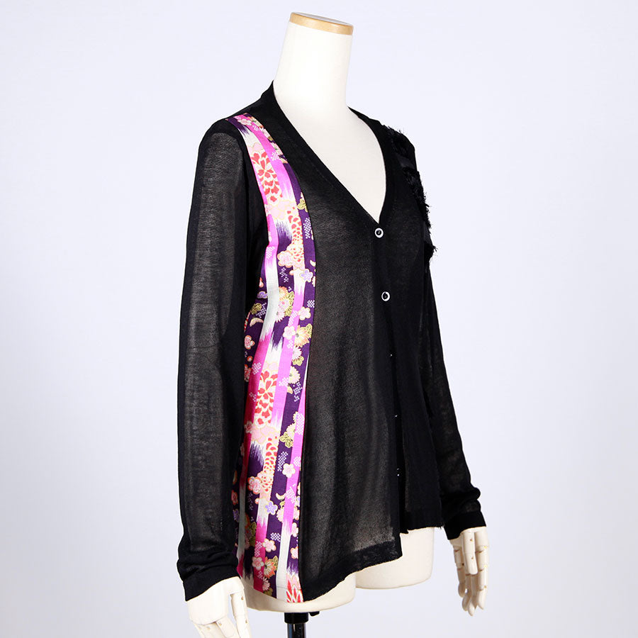 [One-of-a-kind item] TKg Vertical Stripes Japanese Pattern Thin Cardigan