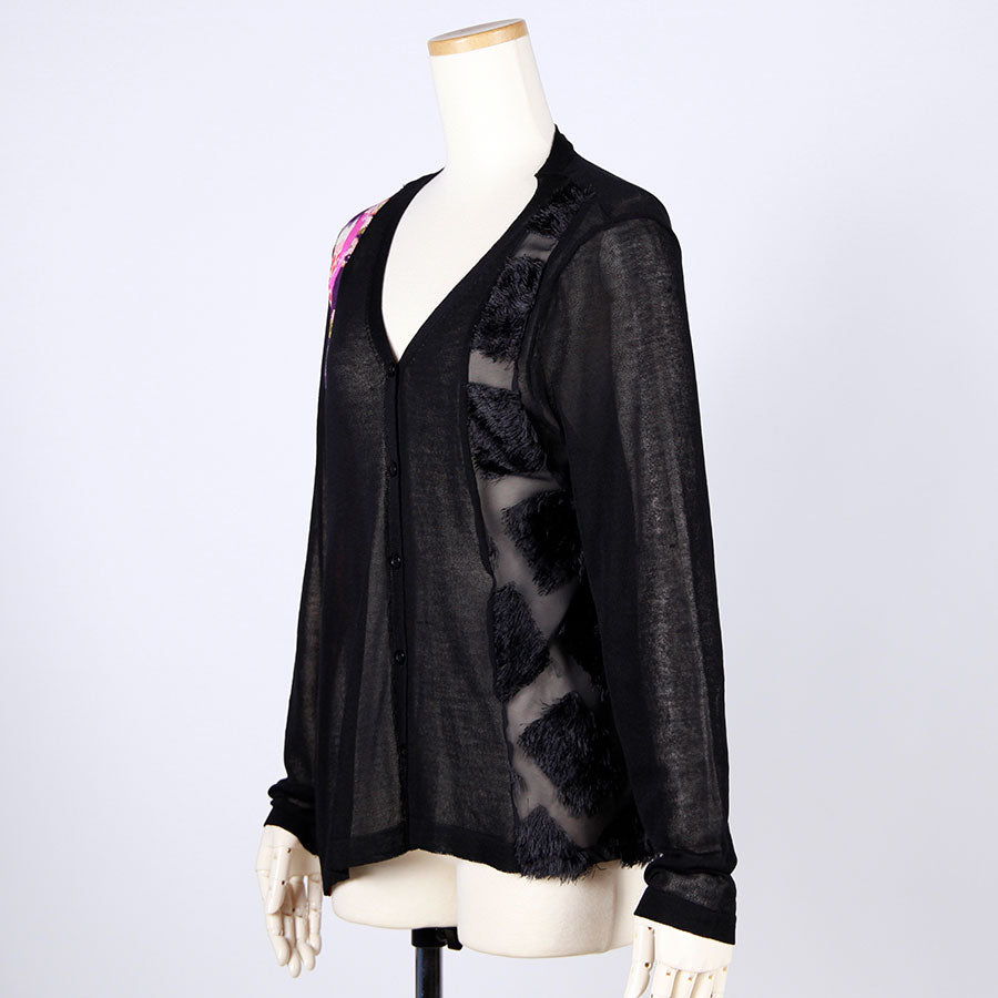 [One-of-a-kind item] TKg Vertical Stripes Japanese Pattern Thin Cardigan