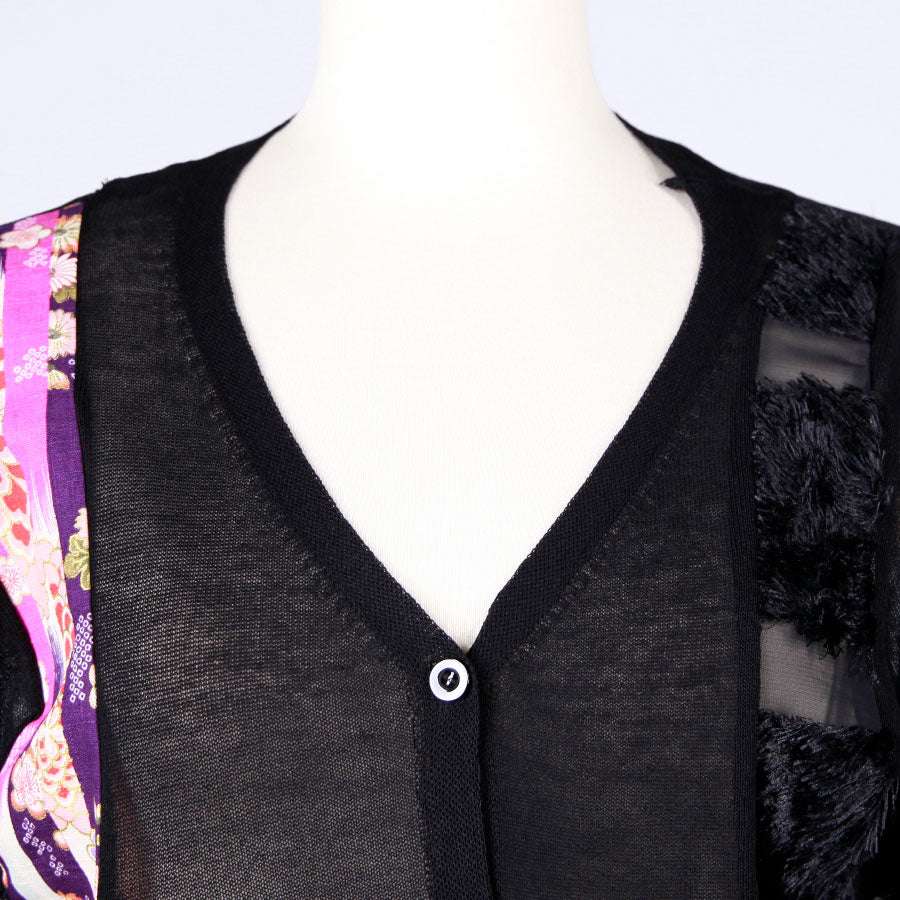[One-of-a-kind item] TKg Vertical Stripes Japanese Pattern Thin Cardigan