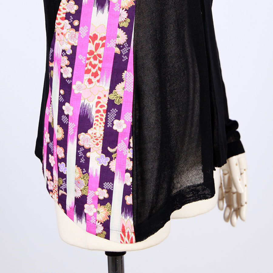 [One-of-a-kind item] TKg Vertical Stripes Japanese Pattern Thin Cardigan