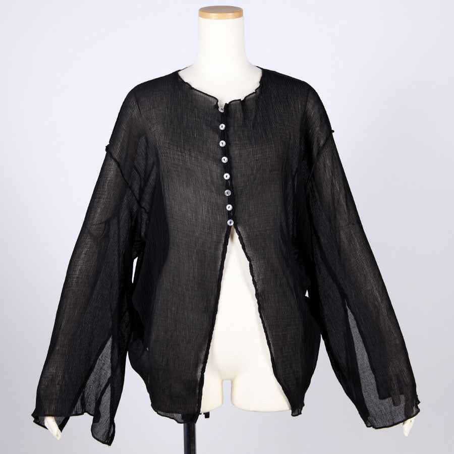 [One-of-a-kind item] TKg Vertical Stripes Japanese Pattern Crepe Haori