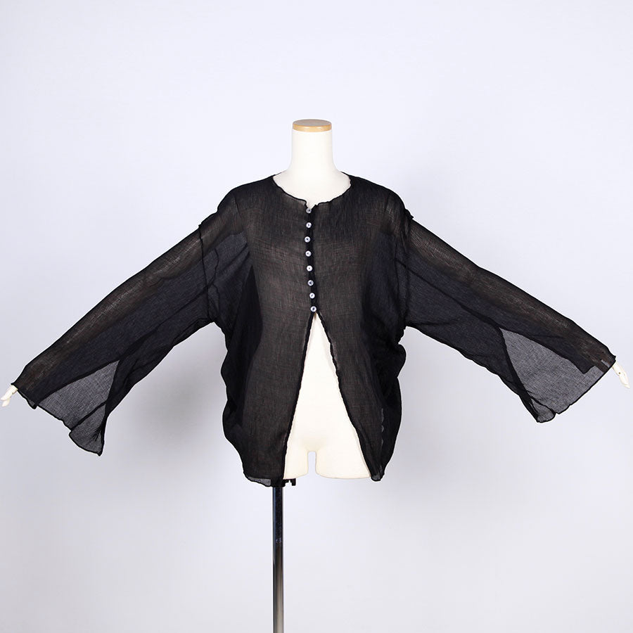 [One-of-a-kind item] TKg Vertical Stripes Japanese Pattern Crepe Haori