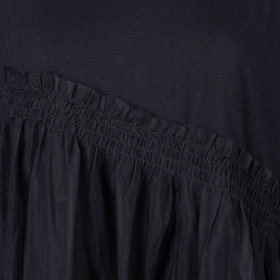 [One-of-a-kind item] TKg Vertical Stripes Japanese Pattern Under Chest Shirring Top