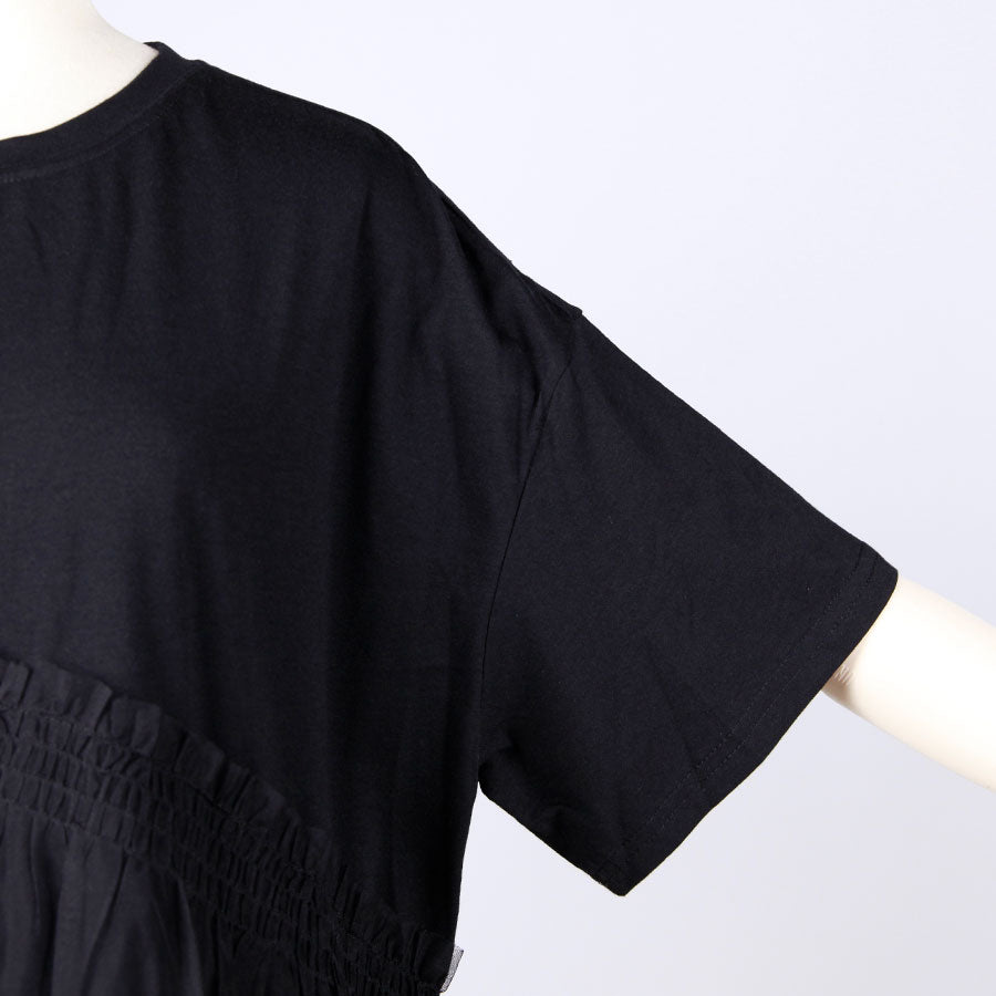 [One-of-a-kind item] TKg Vertical Stripes Japanese Pattern Under Chest Shirring Top