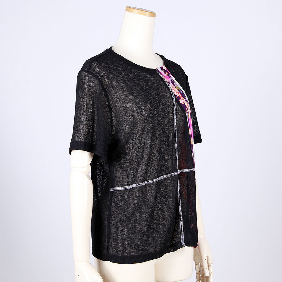 [One-of-a-kind item] TKg Vertical Stripes Japanese Pattern Cross Top