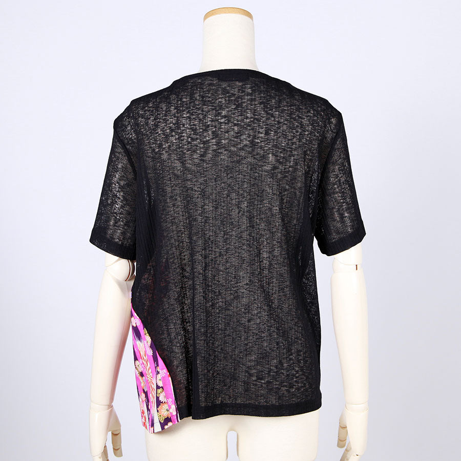 [One-of-a-kind item] TKg Vertical Stripes Japanese Pattern Cross Top