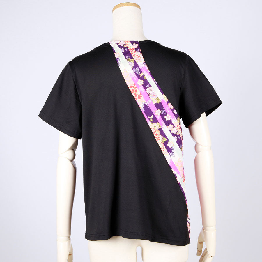 [One-of-a-kind item] TKg Vertical Striped Japanese Pattern V-neck Top