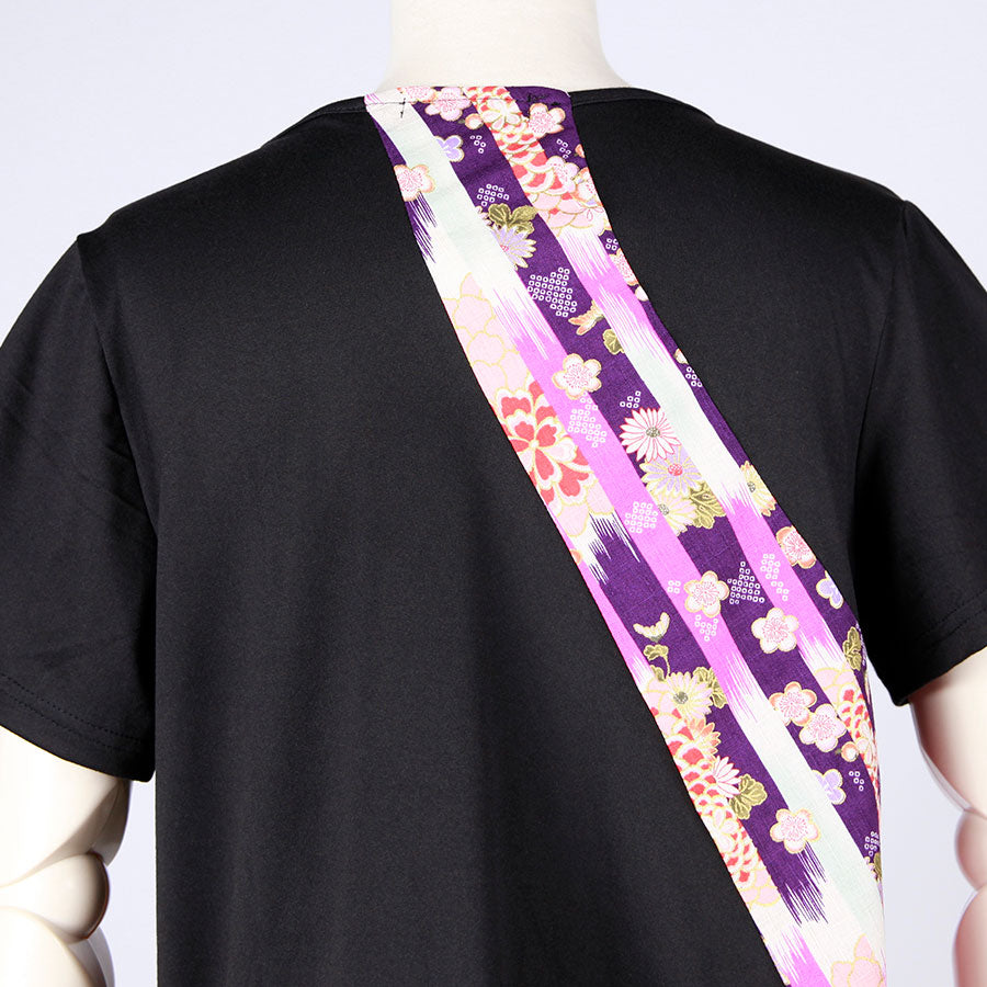 [One-of-a-kind item] TKg Vertical Striped Japanese Pattern V-neck Top