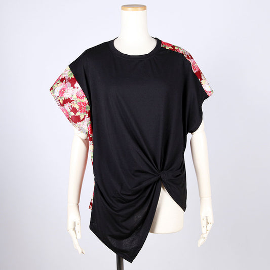 [One-of-a-kind item] TKg Japanese autumn flower pattern twisted top