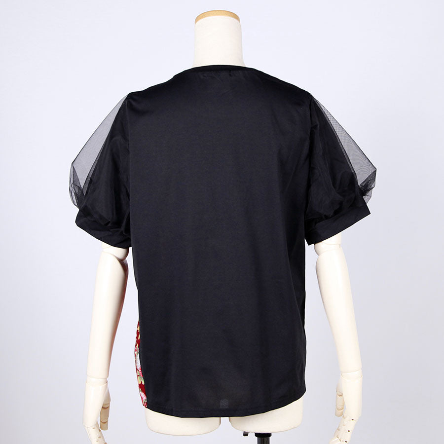 [One-of-a-kind] TKg Autumn Flower Japanese Pattern 2-Sleeve Top