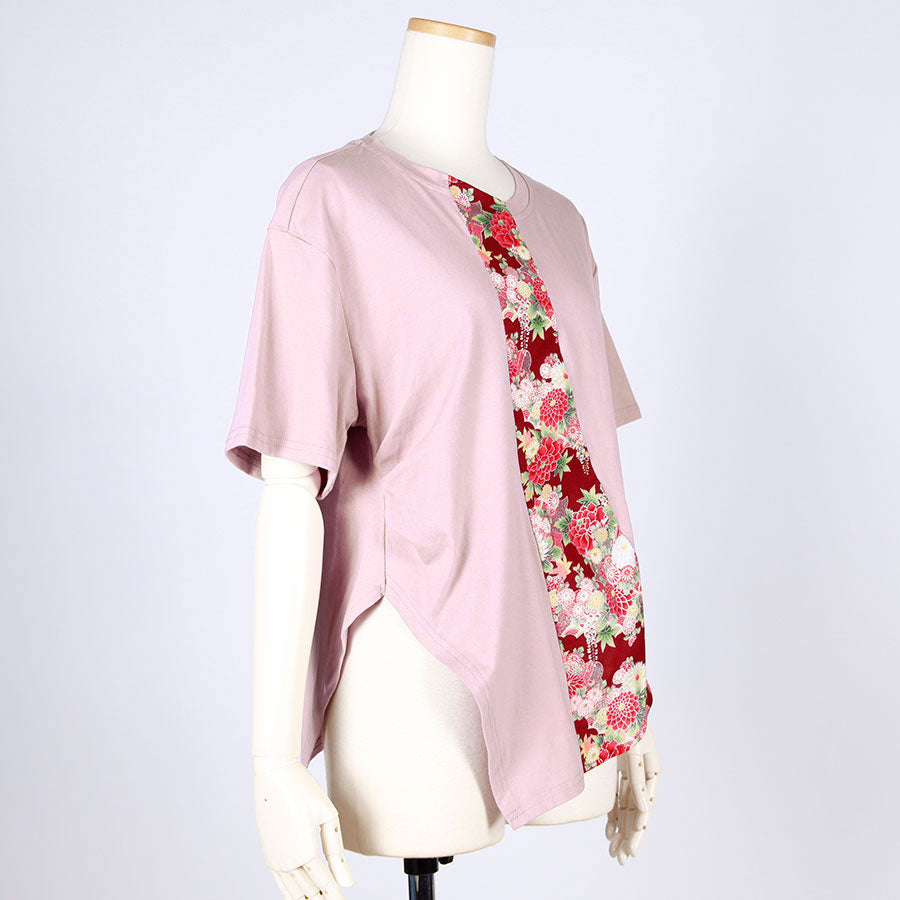 [One-of-a-kind] TKg Autumn Flower Japanese Pattern Peach Purple Top