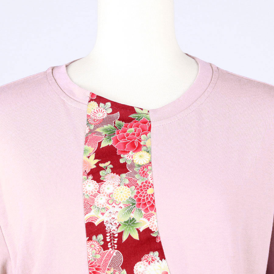 [One-of-a-kind] TKg Autumn Flower Japanese Pattern Peach Purple Top