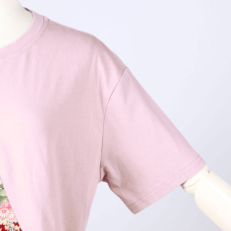 [One-of-a-kind] TKg Autumn Flower Japanese Pattern Peach Purple Top