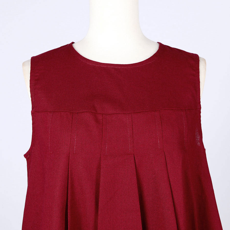 [One-of-a-kind item] TKg Autumn Flower Japanese Pattern Pleated Tank Top