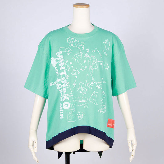 MINT NeKO ハンドプリントネコミミカットソー G
