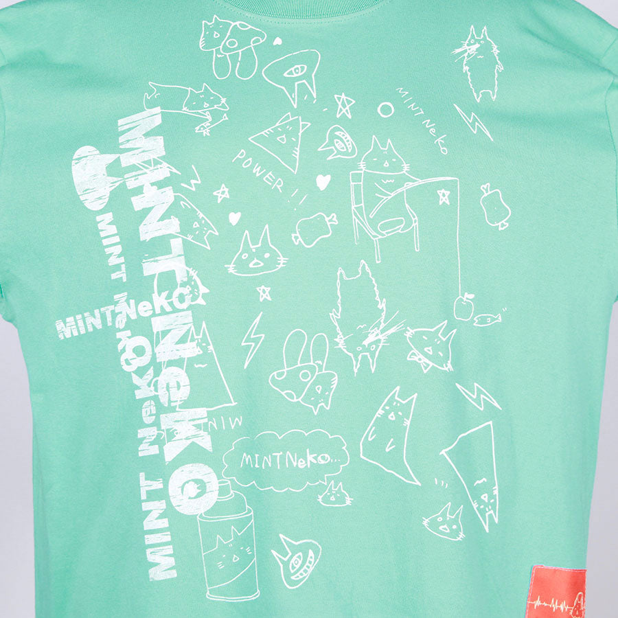 MINT NeKO ハンドプリントネコミミカットソー G