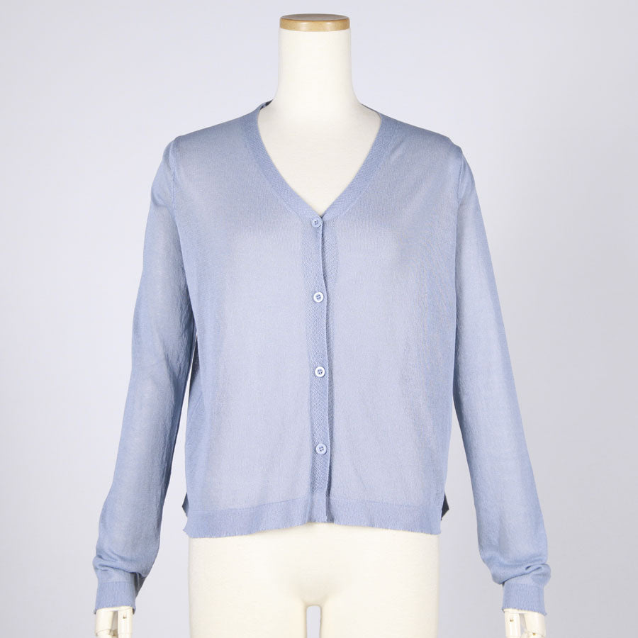 [One-of-a-kind item] TKg Autumn Flower Japanese Pattern Light Blue Cardigan