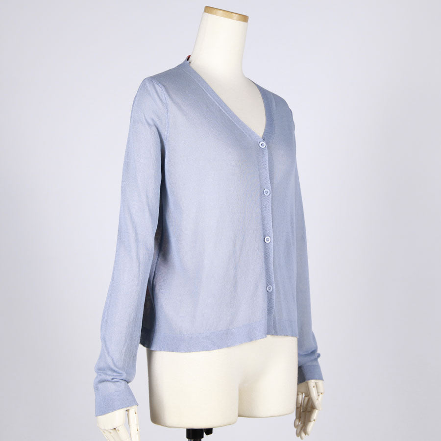 [One-of-a-kind item] TKg Autumn Flower Japanese Pattern Light Blue Cardigan