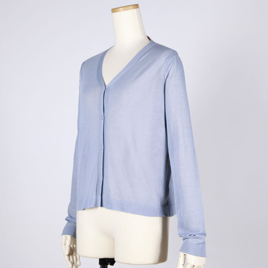 [One-of-a-kind item] TKg Autumn Flower Japanese Pattern Light Blue Cardigan