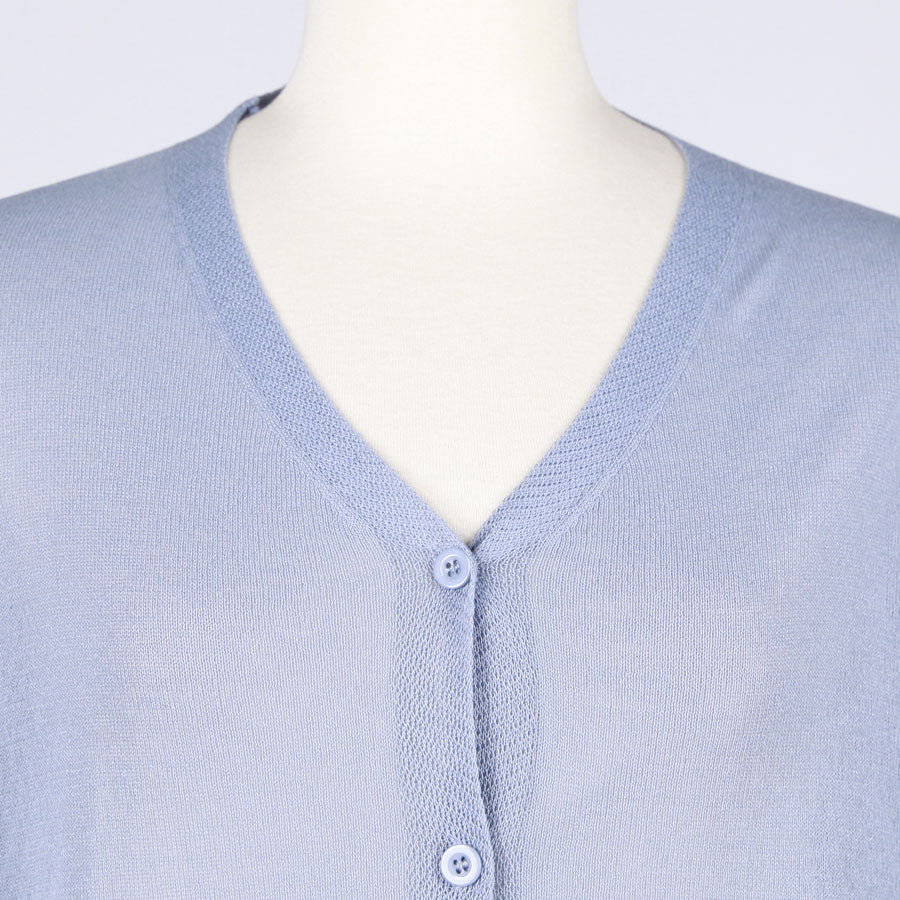 [One-of-a-kind item] TKg Autumn Flower Japanese Pattern Light Blue Cardigan
