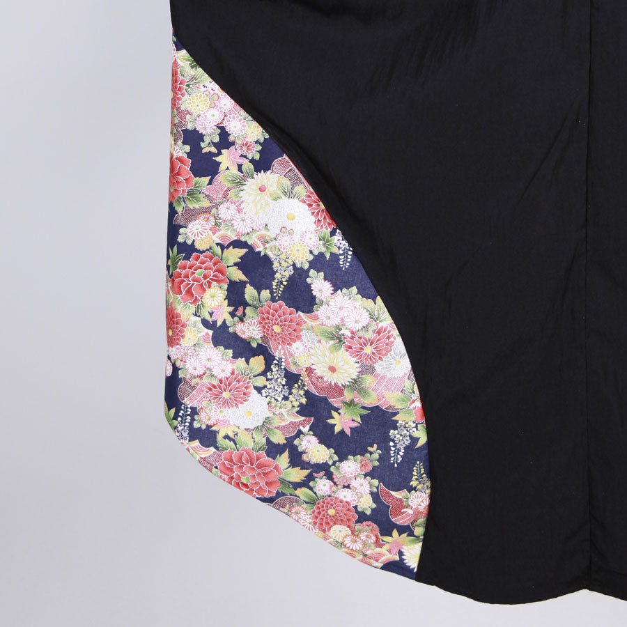 [One-of-a-kind] TKg Japanese autumn flower pattern shirt with long back