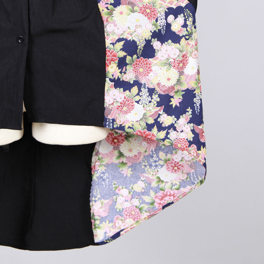[One-of-a-kind] TKg Japanese autumn flower pattern shirt with long back