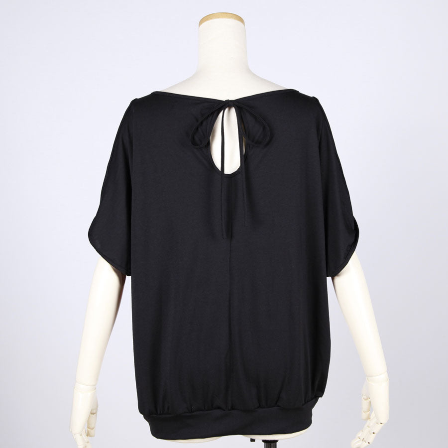 [One-of-a-kind item] TKg Autumn Flower Japanese Pattern Shoulder Slit Top
